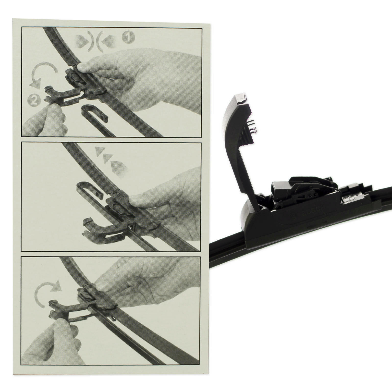 Hinten für Renault Clio 2 1.0-3.0 Bosch Scheibenwischer Wischblatt Set Vorne