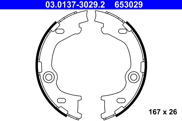 ATE Brake Shoe Set, parking brake