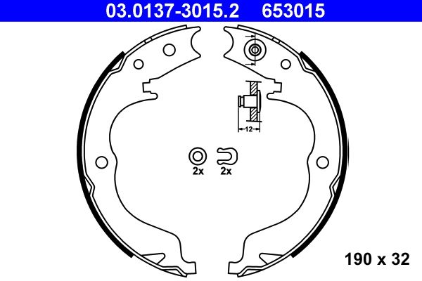 ATE Brake Shoe Set, parking brake