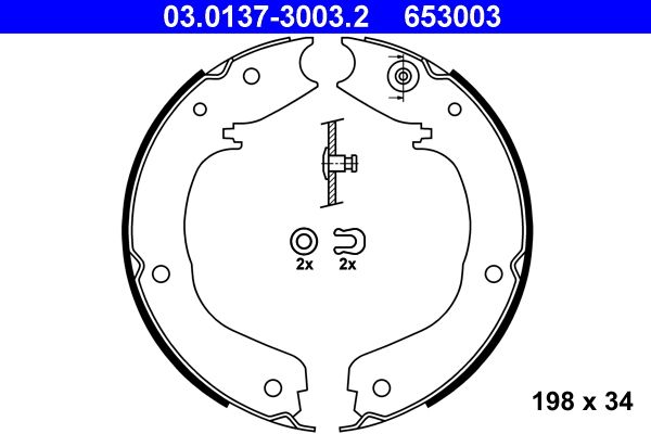 ATE Brake Shoe Set, parking brake