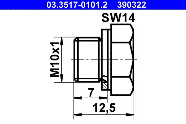 ATE Screw Plug, brake master cylinder