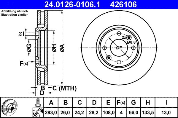 2x ATE Brake Disc