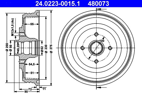 2x ATE Brake Drum