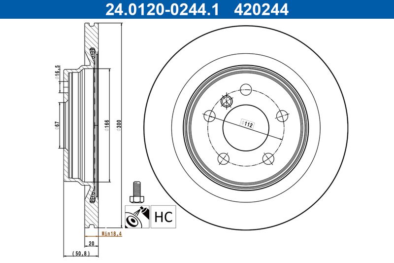 2x ATE Brake Disc