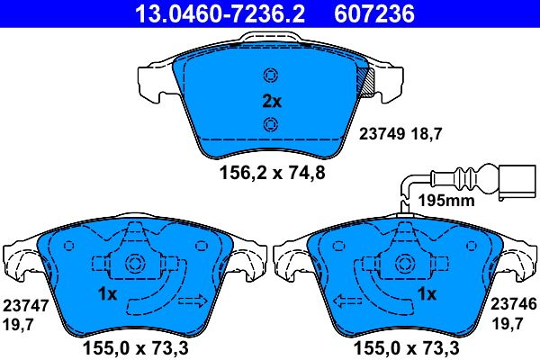 ATE Brake Pad Set, disc brake