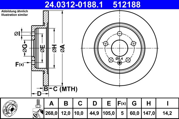 2x ATE Brake Disc PowerDisc