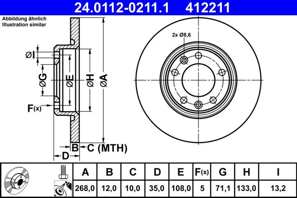 2x ATE Brake Disc