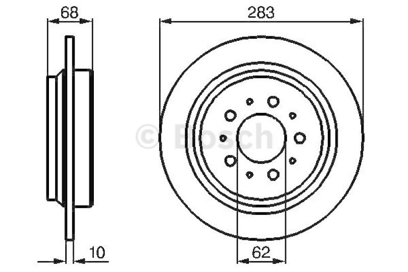 2x BOSCH Bremsscheibe 0 986 478 445