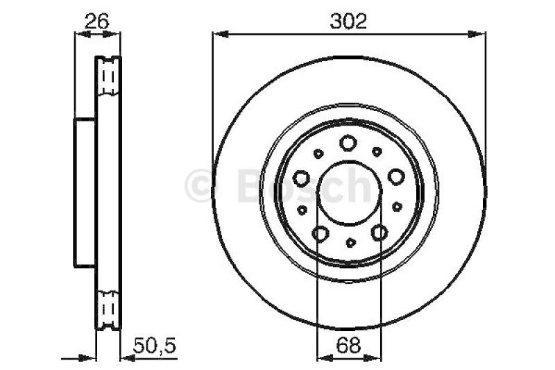 2x BOSCH Bremsscheibe