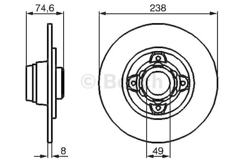 2x BOSCH Bremsscheibe 0 986 478 557