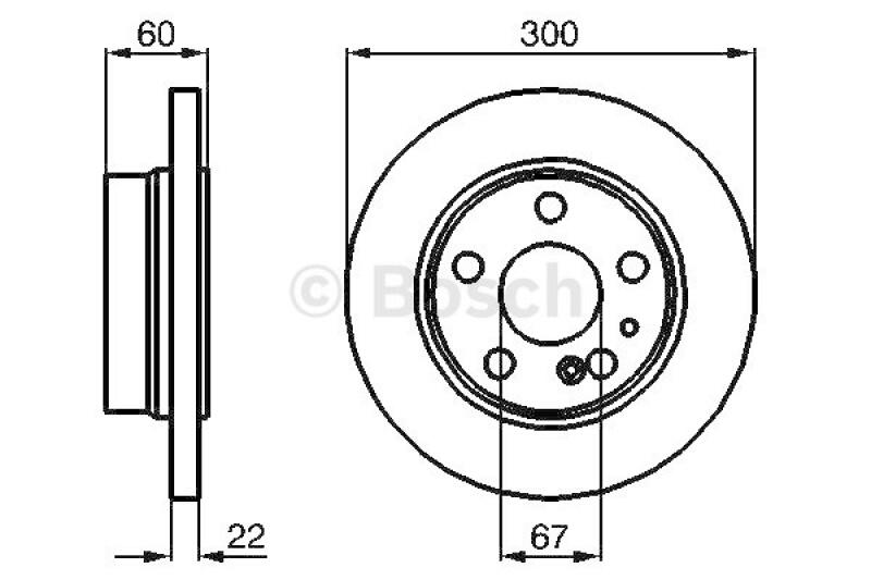 2x BOSCH Bremsscheibe