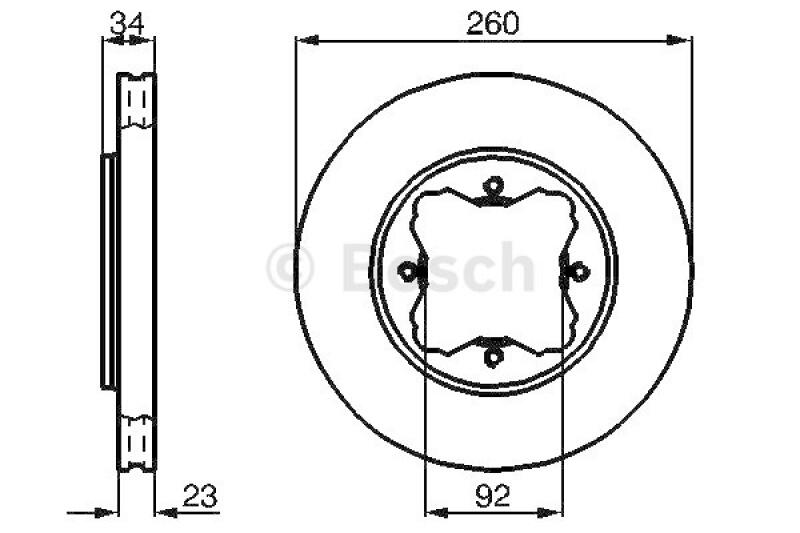 2x BOSCH Bremsscheibe 0 986 478 568