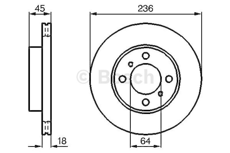 2x BOSCH Bremsscheibe 0 986 478 572