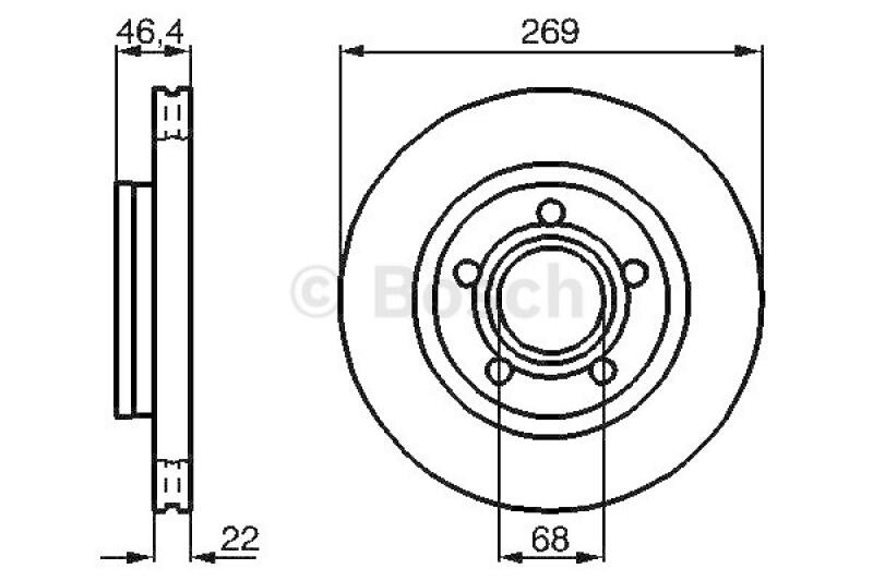 2x BOSCH Bremsscheibe 0 986 478 574