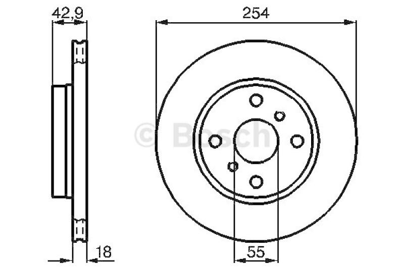 2x BOSCH Bremsscheibe 0 986 478 585