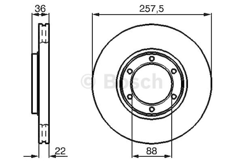 2x BOSCH Brake Disc
