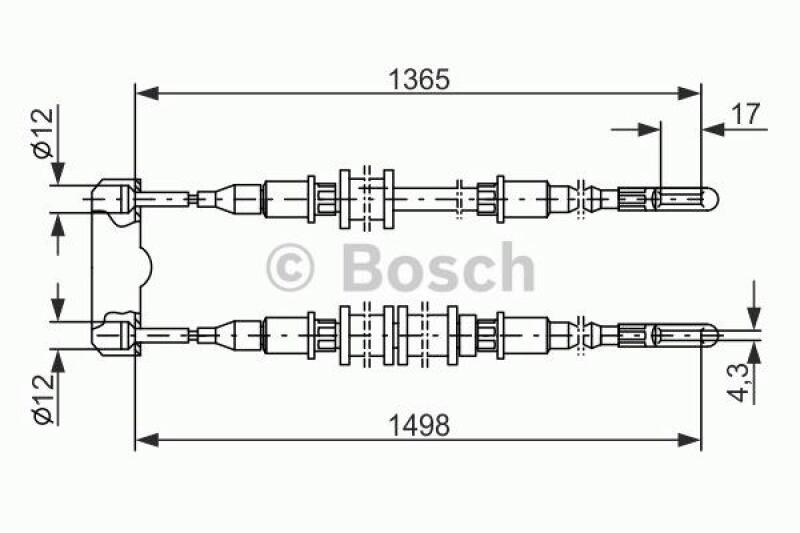 BOSCH Cable, parking brake