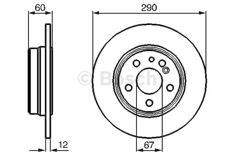 2x BOSCH Bremsscheibe 0 986 478 607