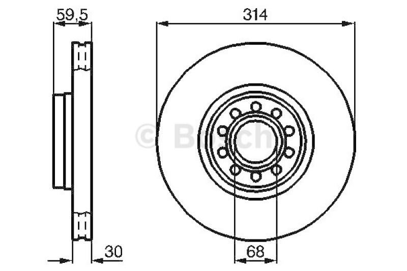 2x BOSCH Bremsscheibe 0 986 478 617