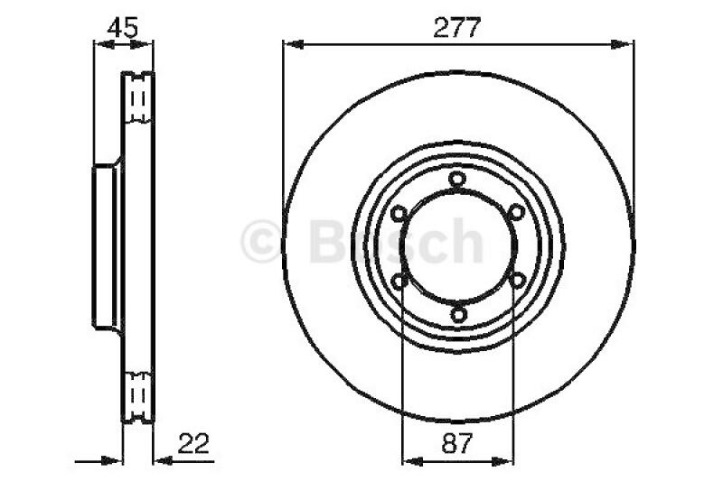 2x BOSCH Bremsscheibe 0 986 478 635