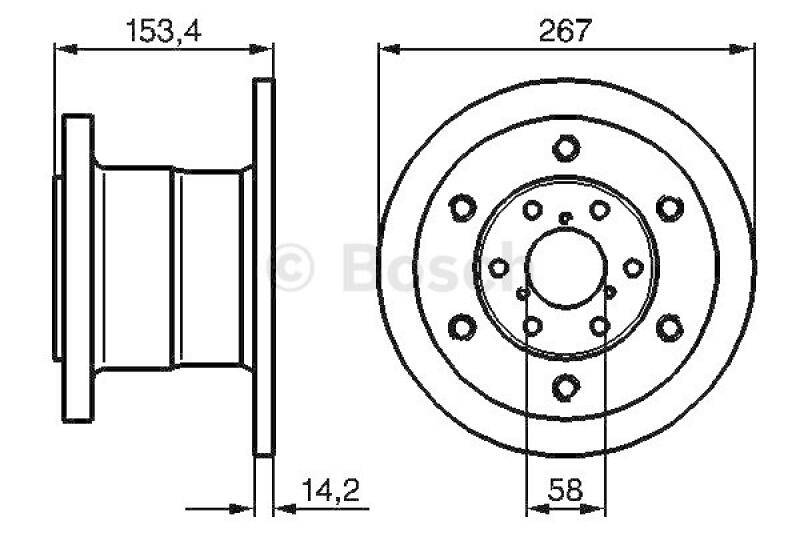 2x BOSCH Bremsscheibe