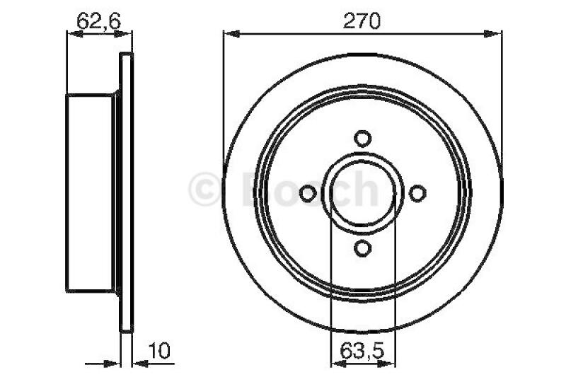 2x BOSCH Bremsscheibe 0 986 478 672