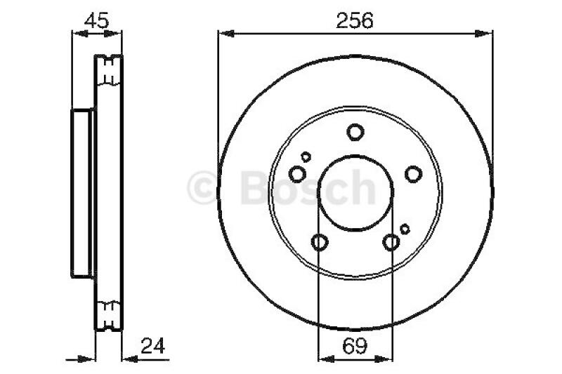 2x BOSCH Bremsscheibe