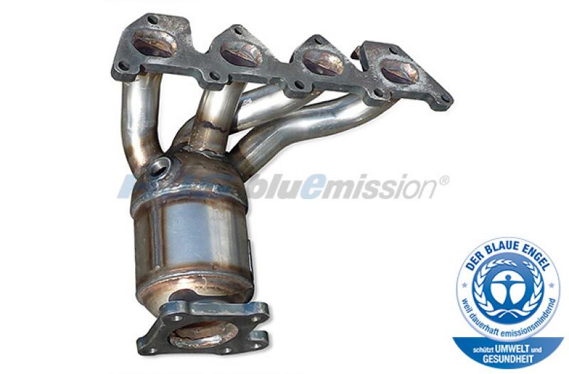 HJS Manifold Catalytic Converter with the ecolabel "Blue Angel"