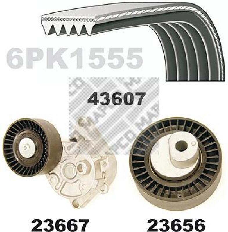 MAPCO V-Ribbed Belt Set