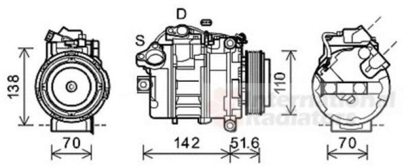 VAN WEZEL Kompressor, Klimaanlage 0600K427