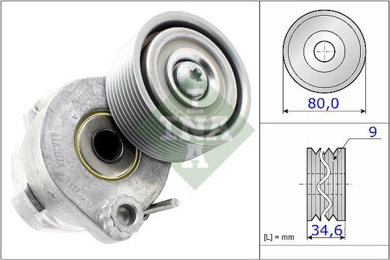 INA Tensioner Pulley, v-ribbed belt