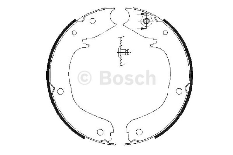 BOSCH Brake Shoe Set, parking brake