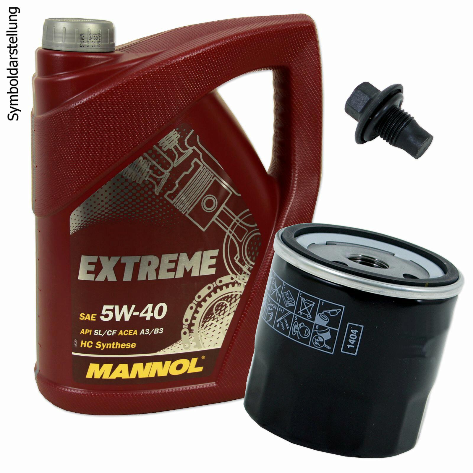 Ölwechsel Set 5 Liter Öl Motoröl 5W40 + Ölfilter + Ablassschraube
