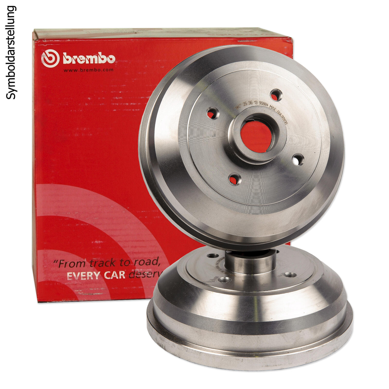 2x BREMBO Brake Drum ESSENTIAL LINE - With Bearing Kit