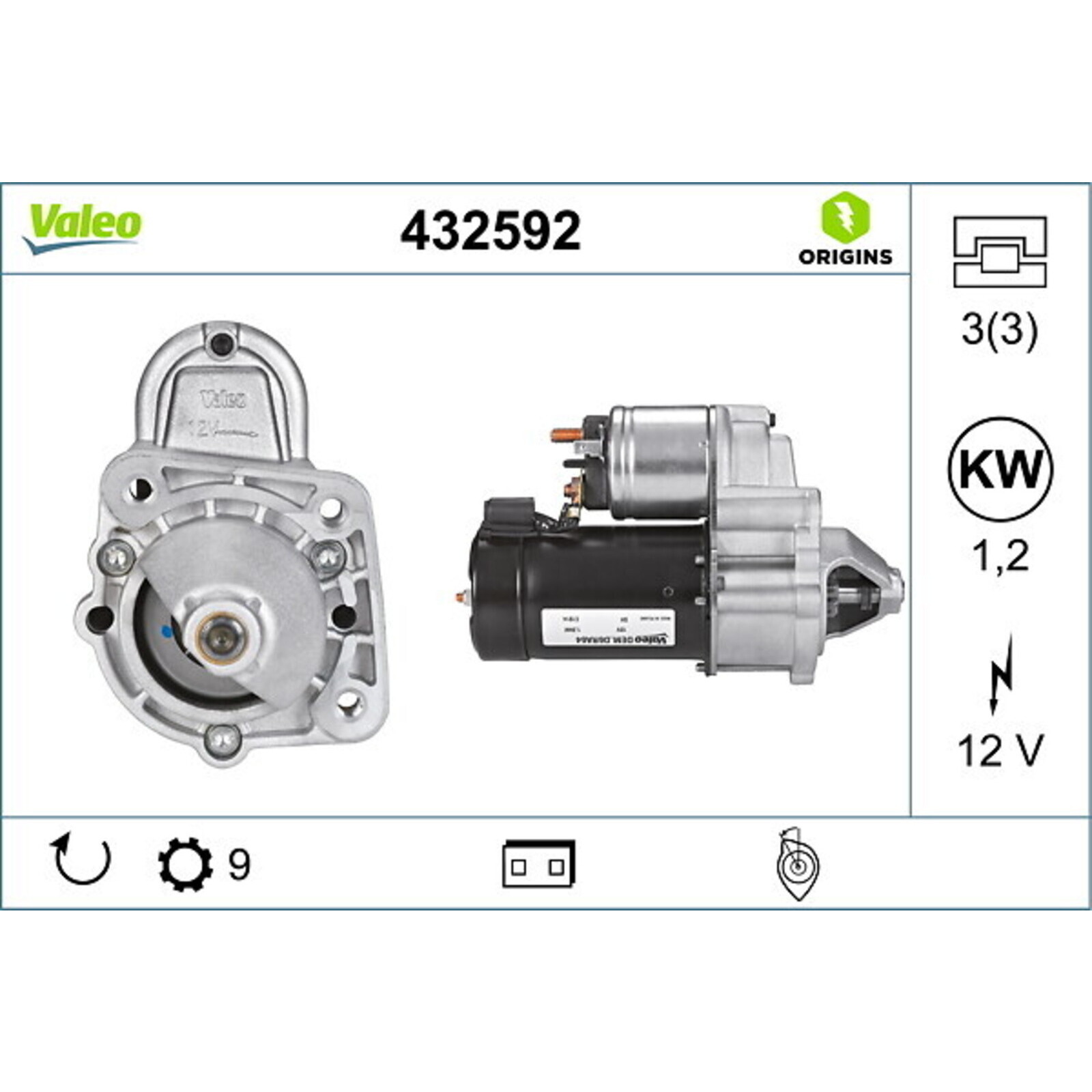 VALEO Starter VALEO ORIGINS NEW OE TECHNOLOGIE