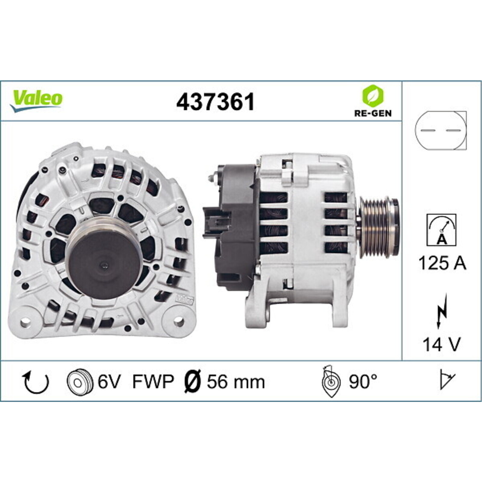 VALEO Alternator VALEO RE-GEN REMANUFACTURED