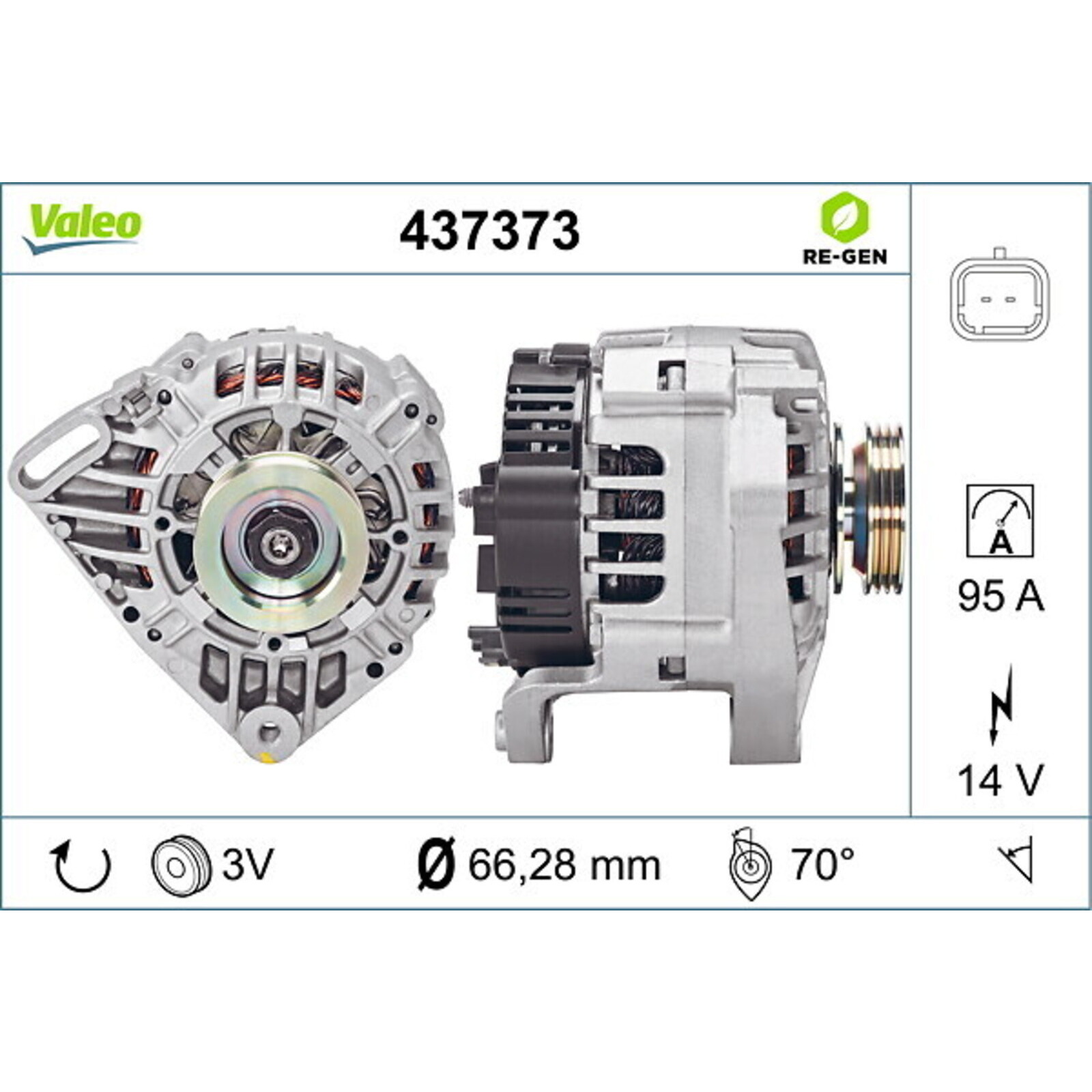 VALEO Alternator VALEO RE-GEN REMANUFACTURED