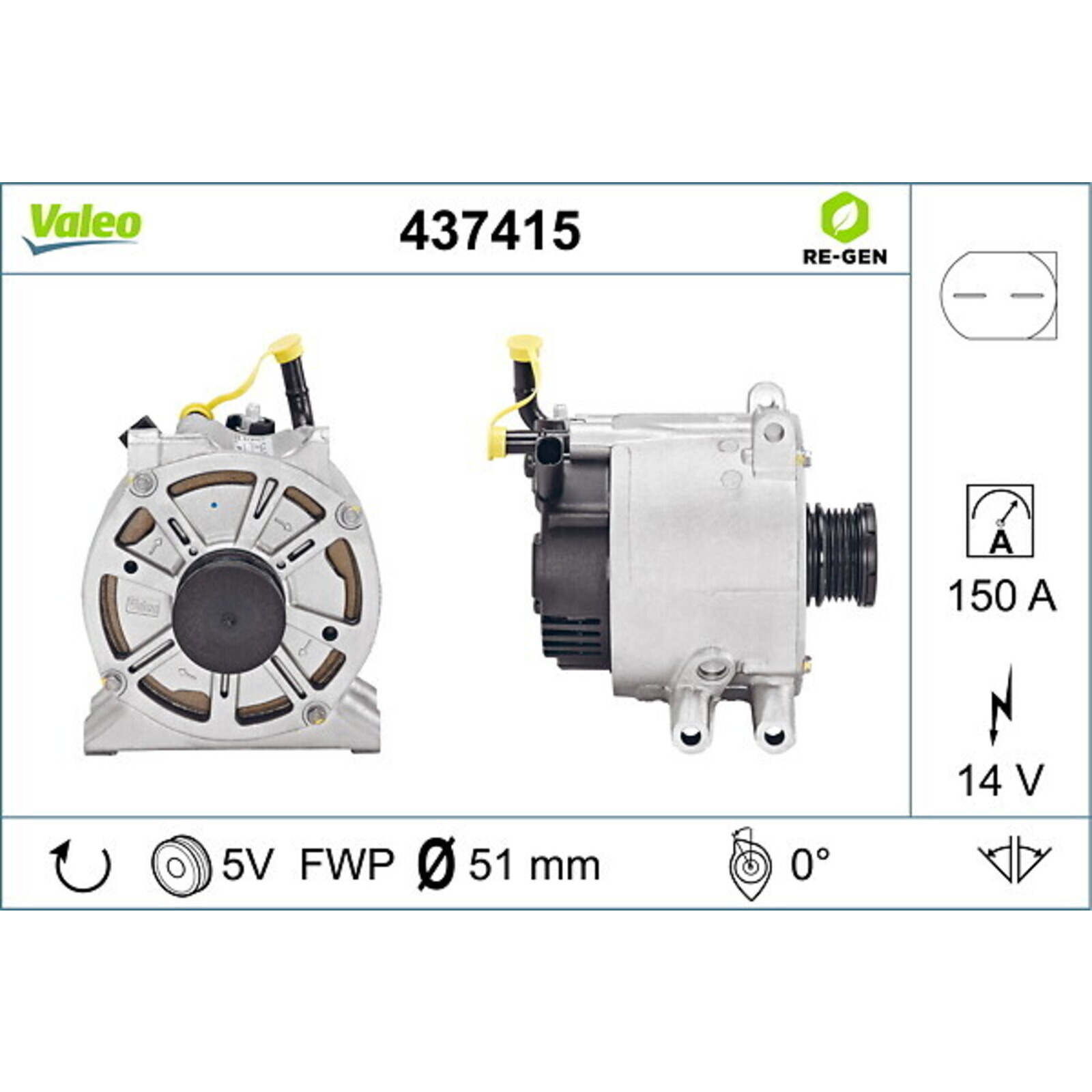 VALEO Alternator VALEO RE-GEN REMANUFACTURED