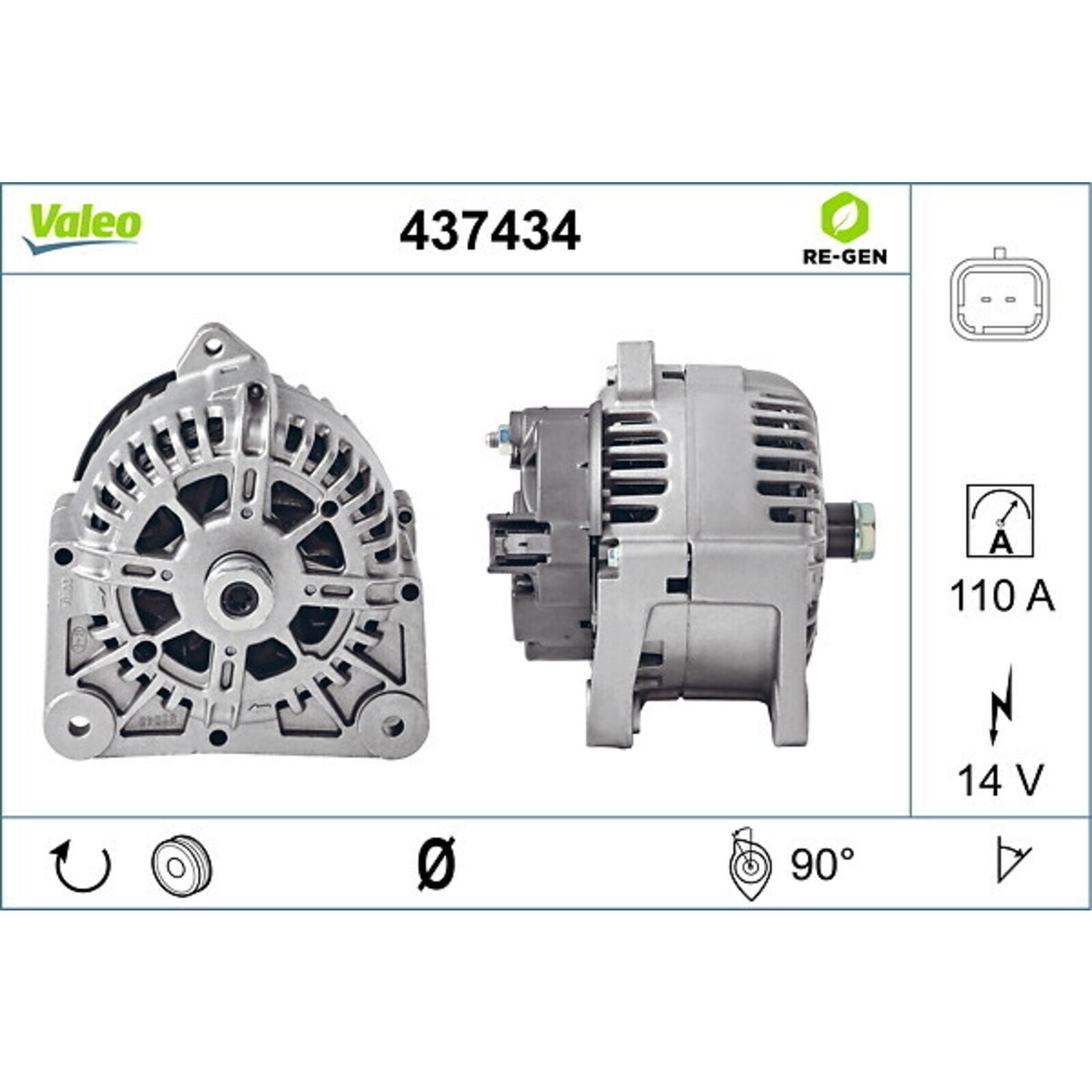 VALEO Alternator VALEO RE-GEN REMANUFACTURED