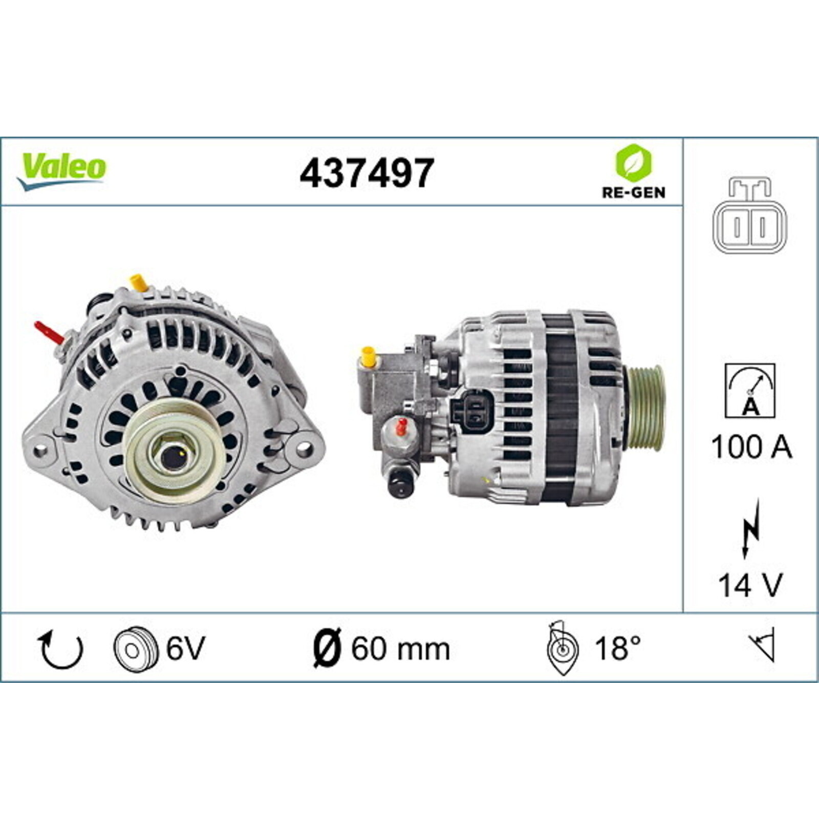 VALEO Alternator VALEO RE-GEN REMANUFACTURED