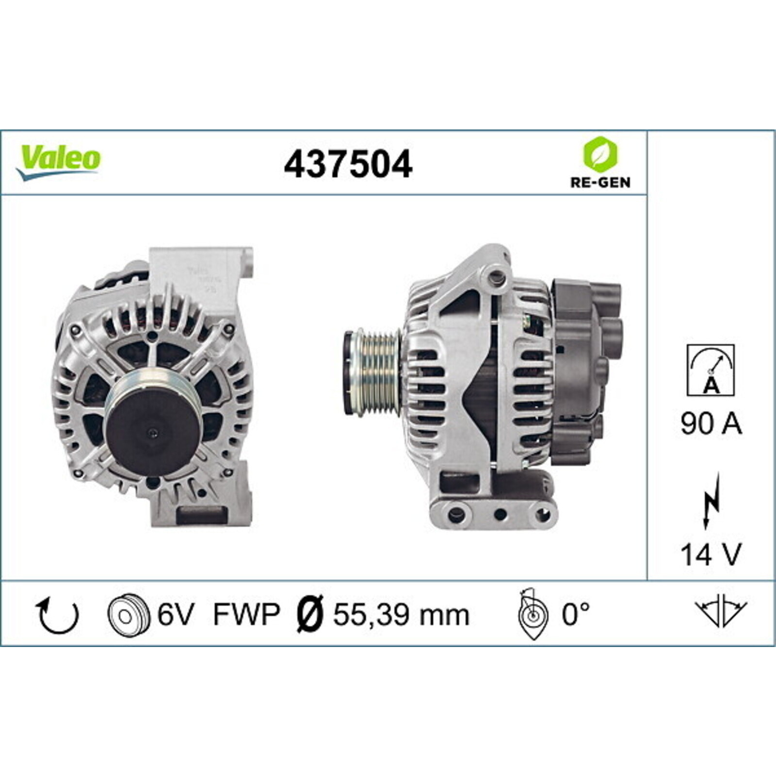 VALEO Alternator VALEO RE-GEN REMANUFACTURED
