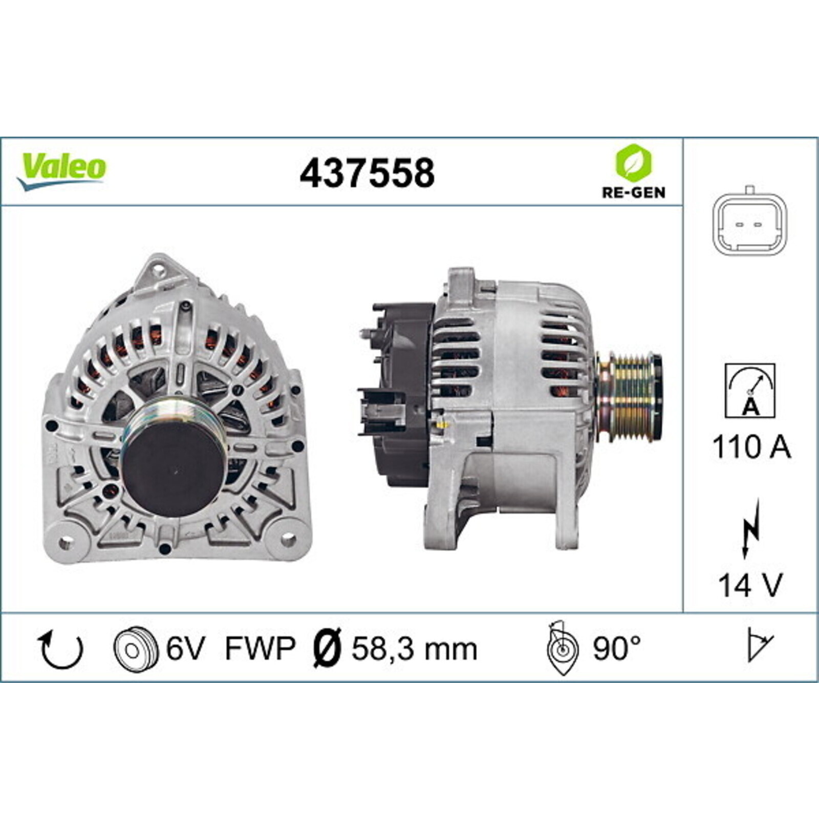 VALEO Alternator VALEO RE-GEN REMANUFACTURED