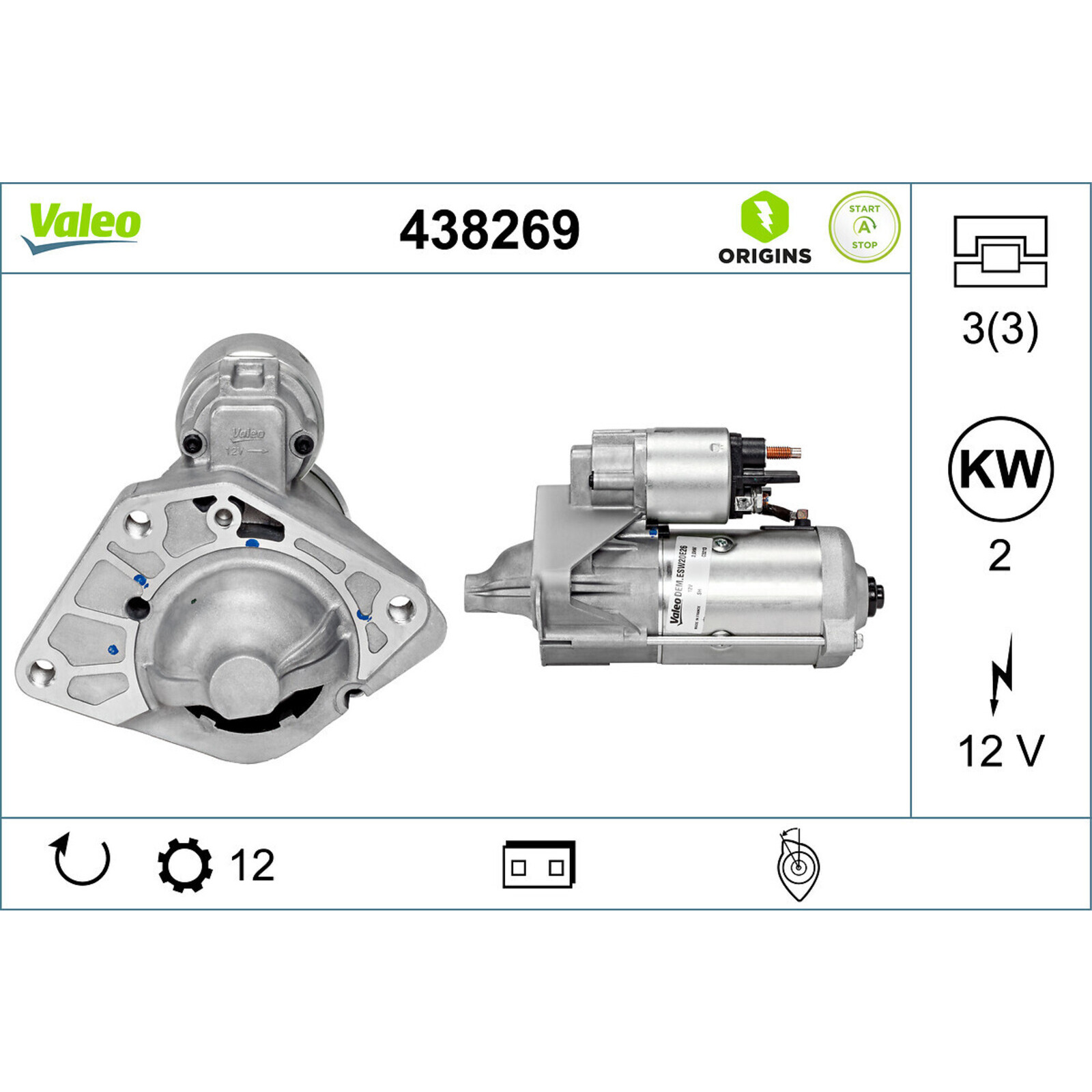 VALEO Starter VALEO ORIGINS NEW STOP&START