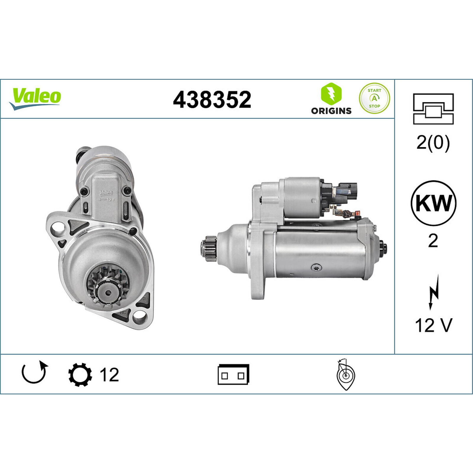 VALEO Starter VALEO ORIGINS NEW STOP&START