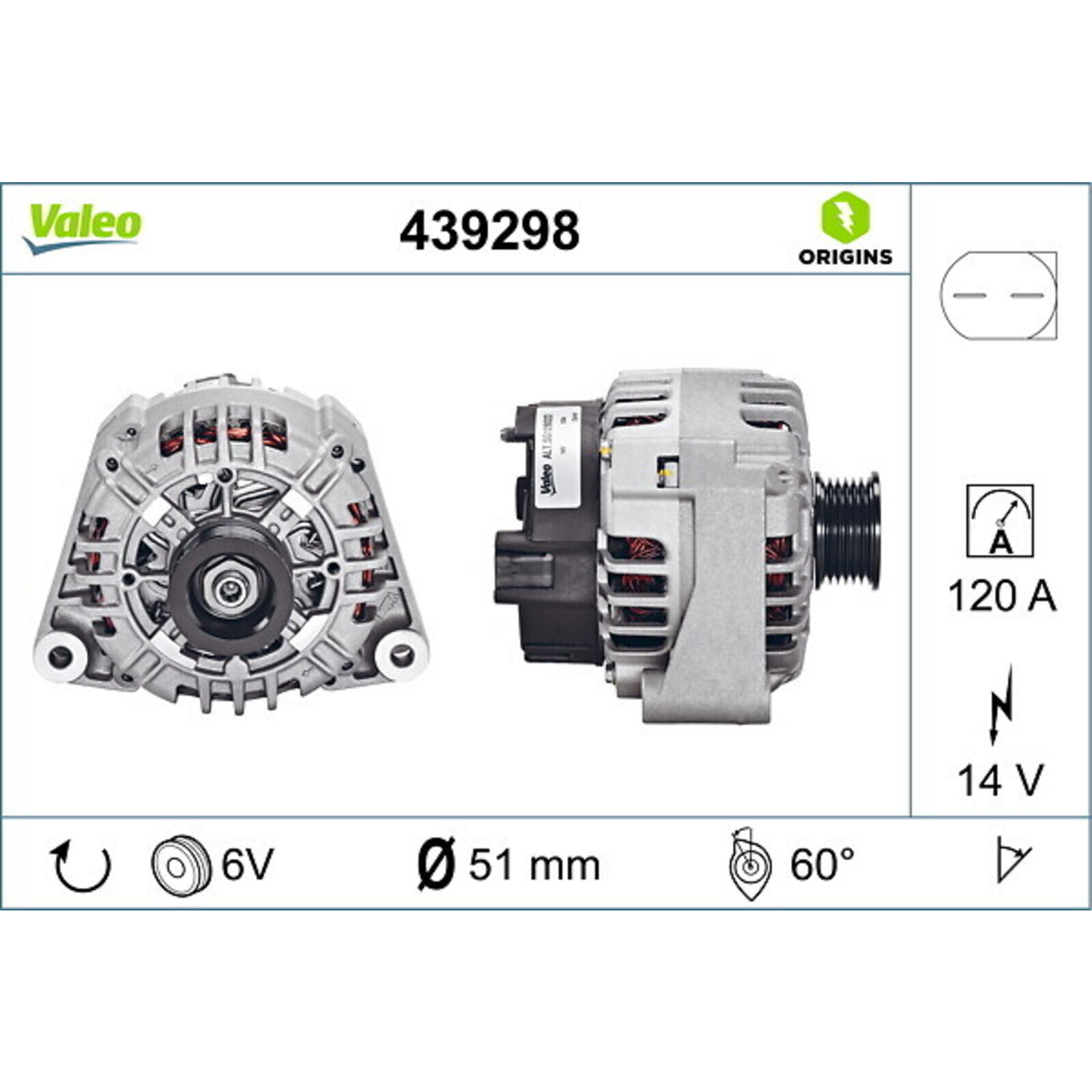 VALEO Generator VALEO ORIGINS NEW OE TECHNOLOGIE