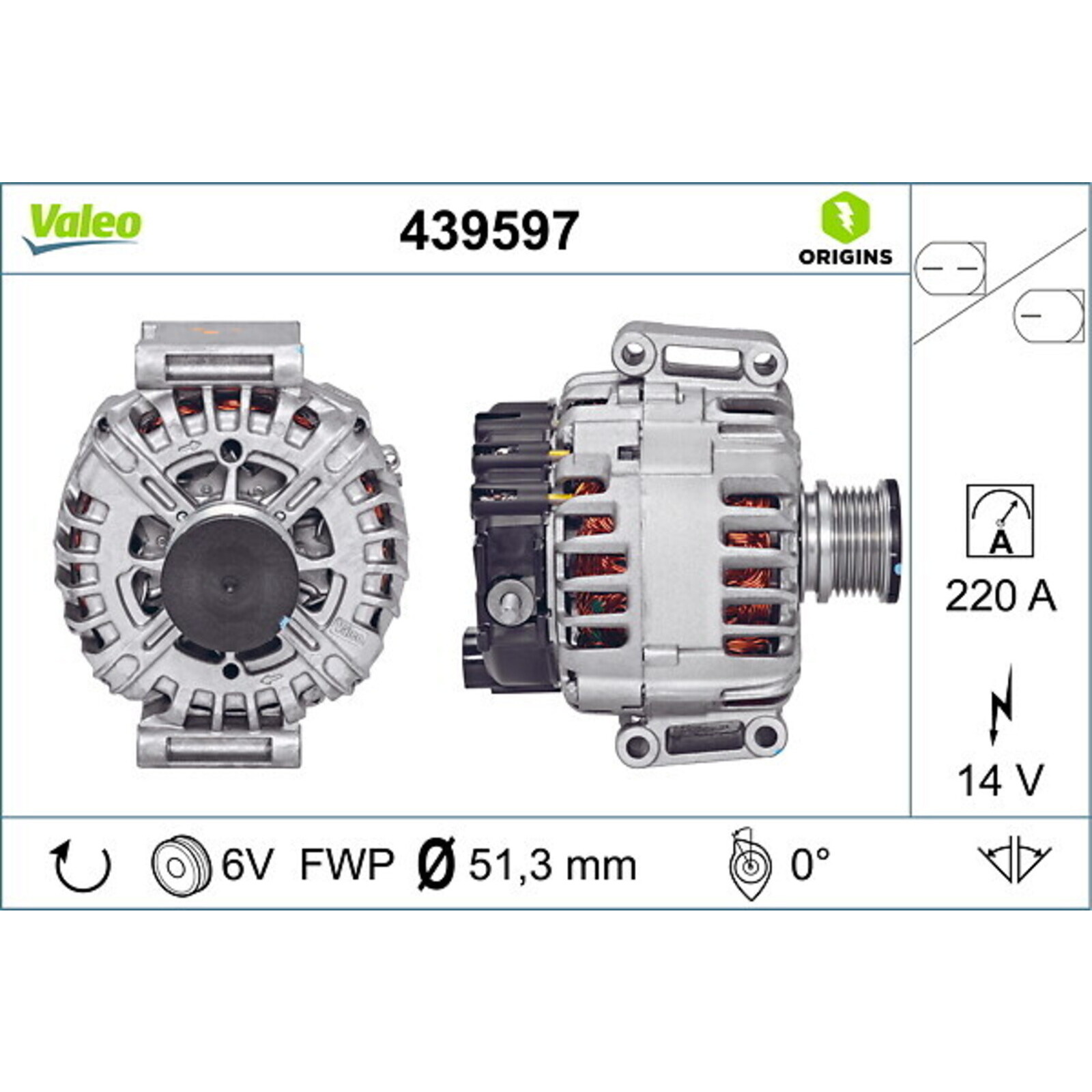 VALEO Generator VALEO ORIGINS NEW OE TECHNOLOGIE