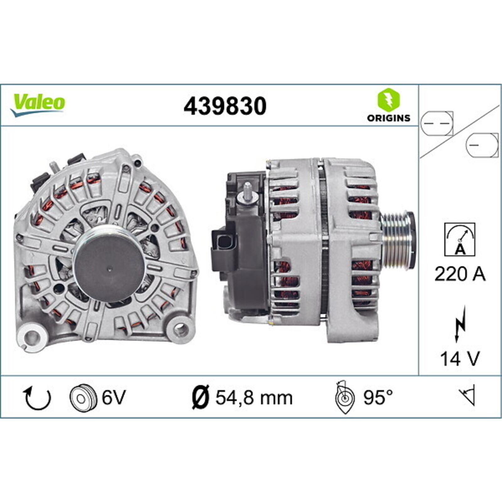 VALEO Alternator VALEO ORIGINS NEW