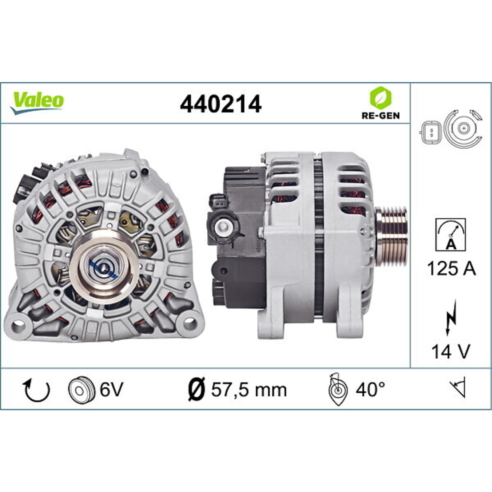 VALEO Alternator VALEO RE-GEN REMANUFACTURED