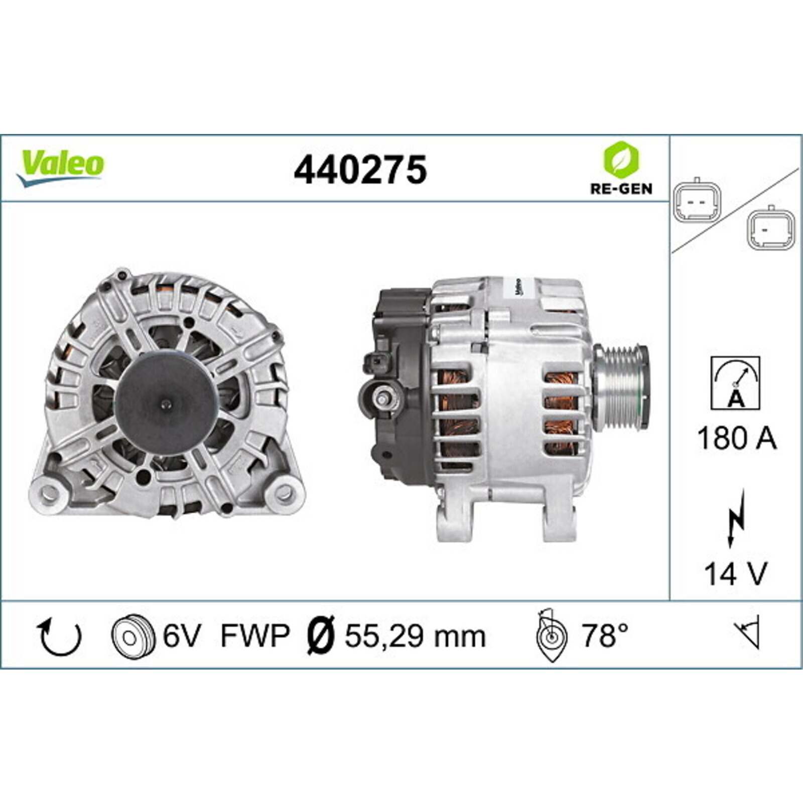 VALEO Alternator VALEO RE-GEN REMANUFACTURED