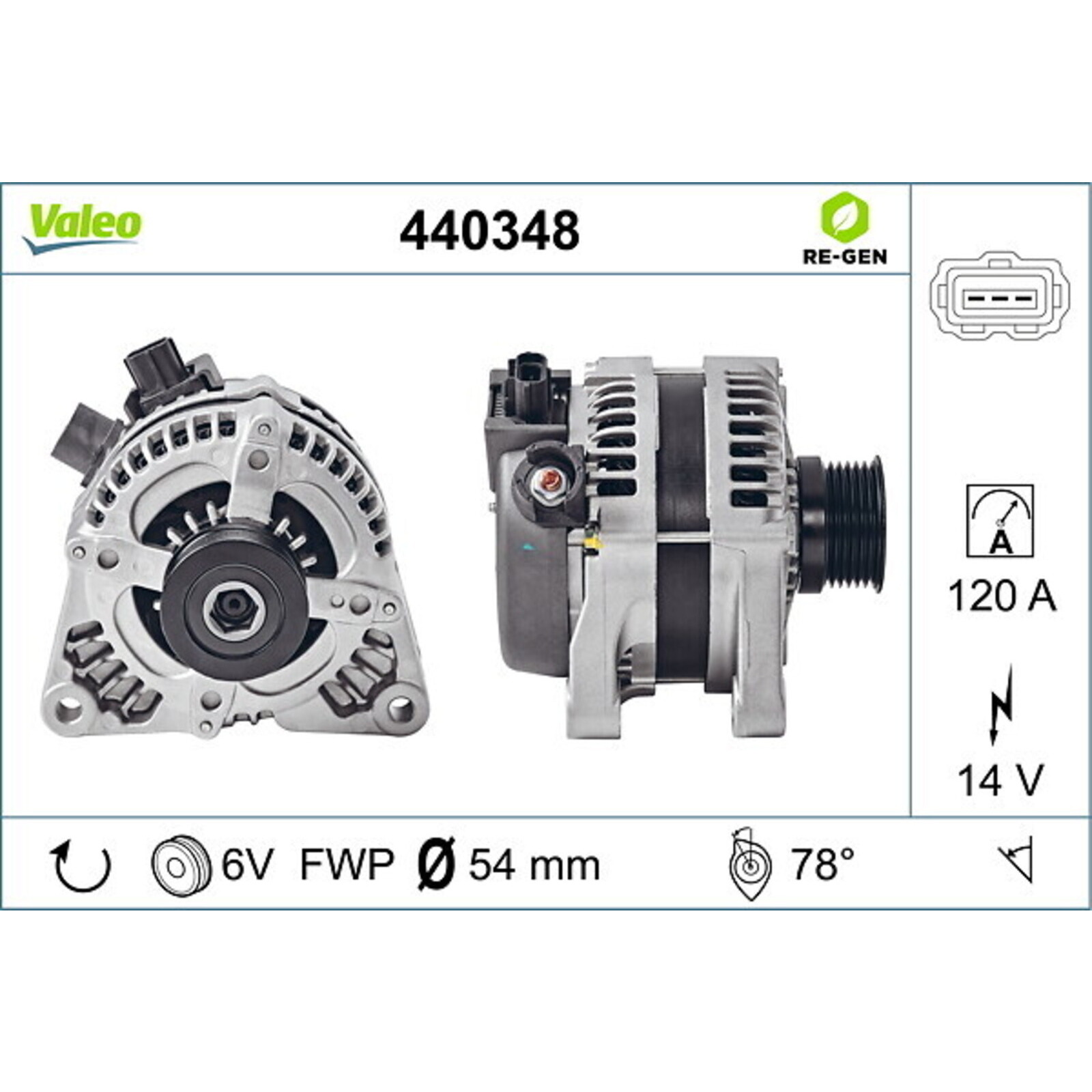 VALEO Alternator VALEO RE-GEN REMANUFACTURED